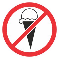 Запрещающий знак P01-03 "Вход с мороженым запрещен"