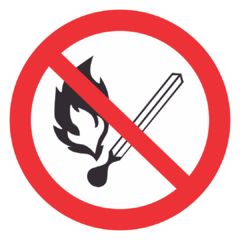 Запрещающий знак Р02 Запрещается пользоваться открытым огнем и курить