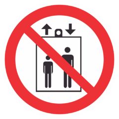 Запрещающий знак Р34 "Запрещается пользоваться лифтом для подъема (спуска) людей"