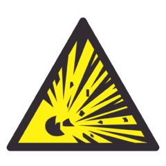 Предупреждающий знак W02 "Взрывоопасно"