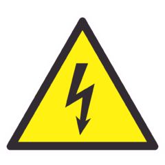 Предупреждающий знак W08 "Опасность поражения электрическим током"