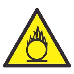 Предупреждающий знак W11 "Пожароопасно. Окислитель"