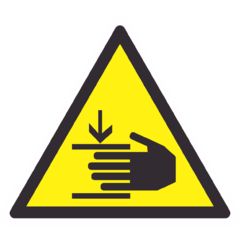 Предупреждающий знак W27 "Осторожно. Возможно травмирование рук"