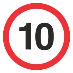 Напольный знак R4 "Ограничение максимальной скорости 10 км"
