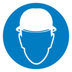 Напольный знак FМ02 "Работать в защитной каске (шлеме)"