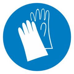 Напольный знак FМ06 "Работать в защитных перчатках"