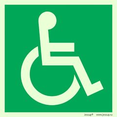 Фотолюминесцентный знак E03-02 "Доступность для инвалидов в креслах-колясках " (правосторонний)