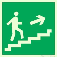 Фотолюминесцентный знак Е15 "Направление к эвакуационному выходу по лестнице вверх" (правосторонний)