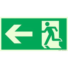Фотолюминесцентный знак Е11 "Направление к эвакуационному выходу прямо" (левосторонний)