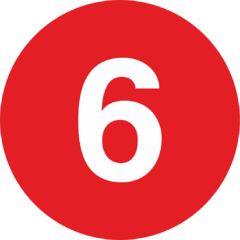 Cамоклеящийся знак FG1-6 (цифра "6")