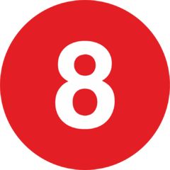 Cамоклеящийся знак FG1-8 (цифра "8")