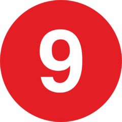 Cамоклеящийся знак FG1-9 (цифра "9")