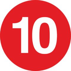 Cамоклеящийся знак FG1-10 (цифра "10")