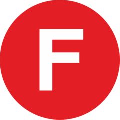 Cамоклеящийся знак FG2-F (цифра "F")